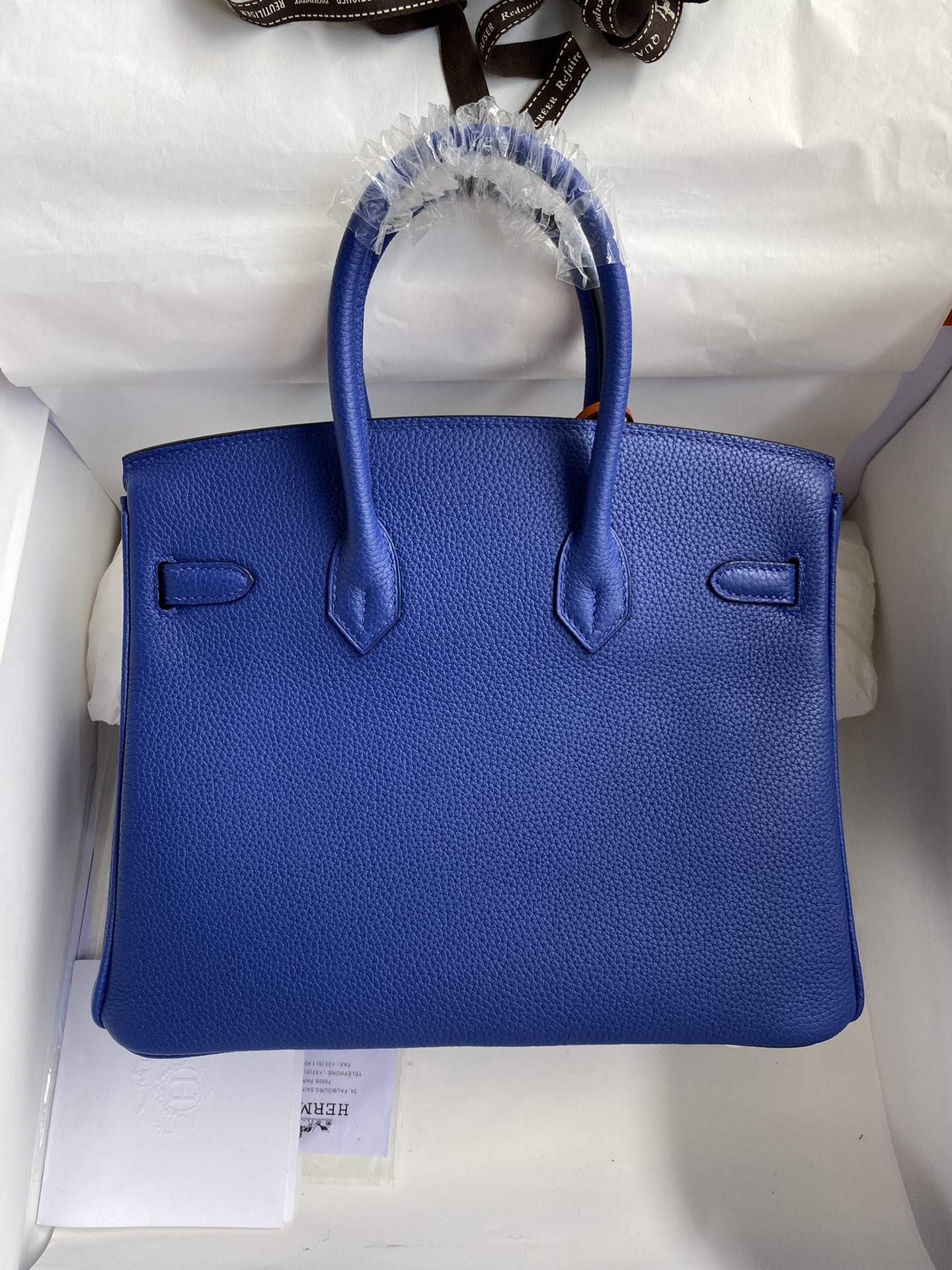 Hermes Birkin 25CM Togo Leather Handbag Blue